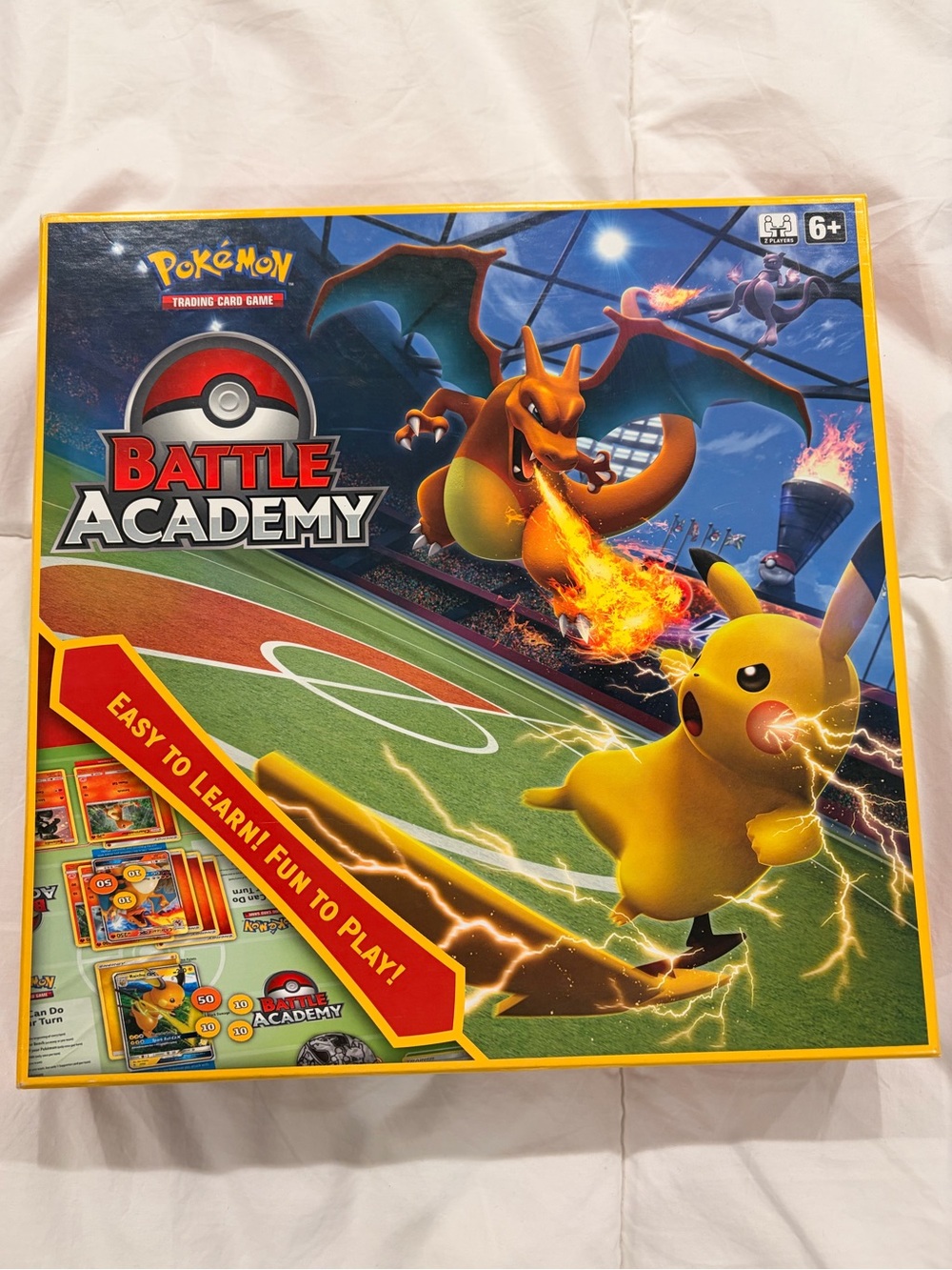 NWOT Battle Academy Kids Toy Board Game - Yellow Pikachu Box